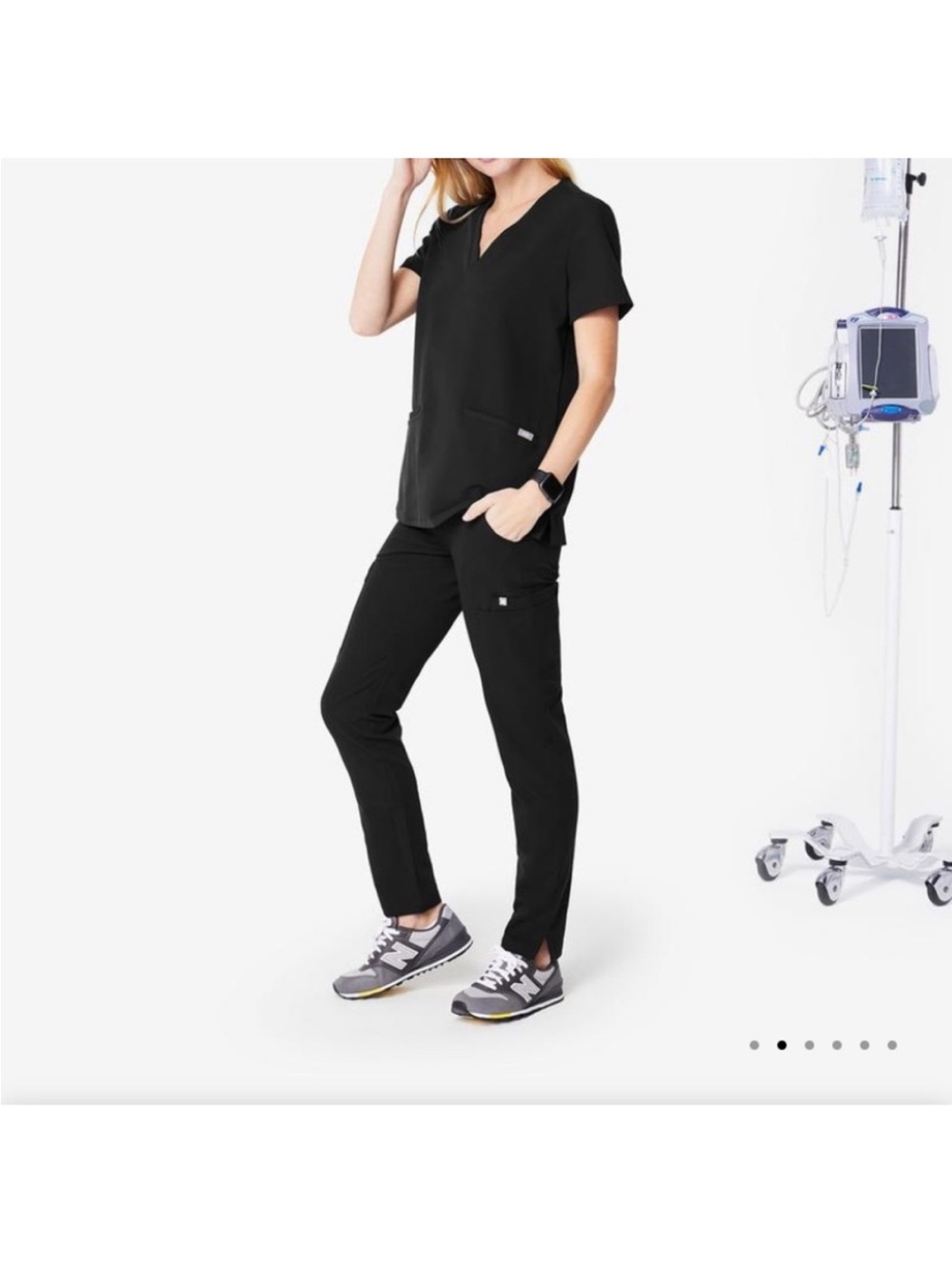Black Women's Scrub Set M/MP straight leg - Picture 3 of 13